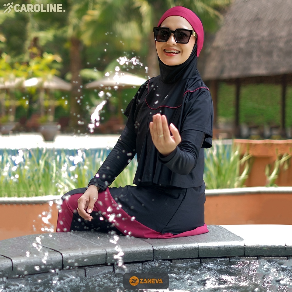 KODE G63W Zaneva  Caroline Swimwear Setelan Renang Muslimah Syari Atas Bawah