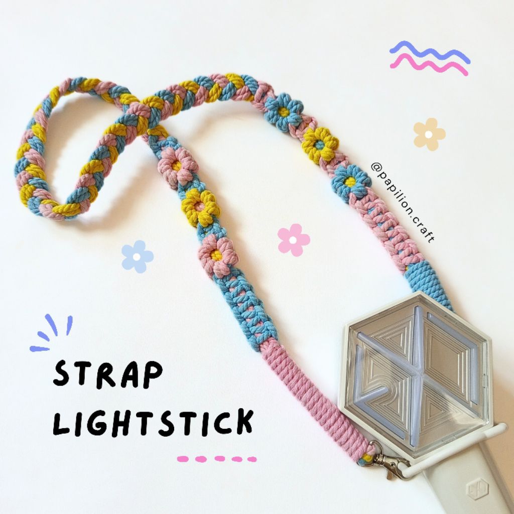 [PO] BODY STRAP LIGHTSTICK KPOP / CUSTOM MACRAME STRAP BAG / STRAP LIGHTSTICK EXO BTS SEVENTEEN NCT 