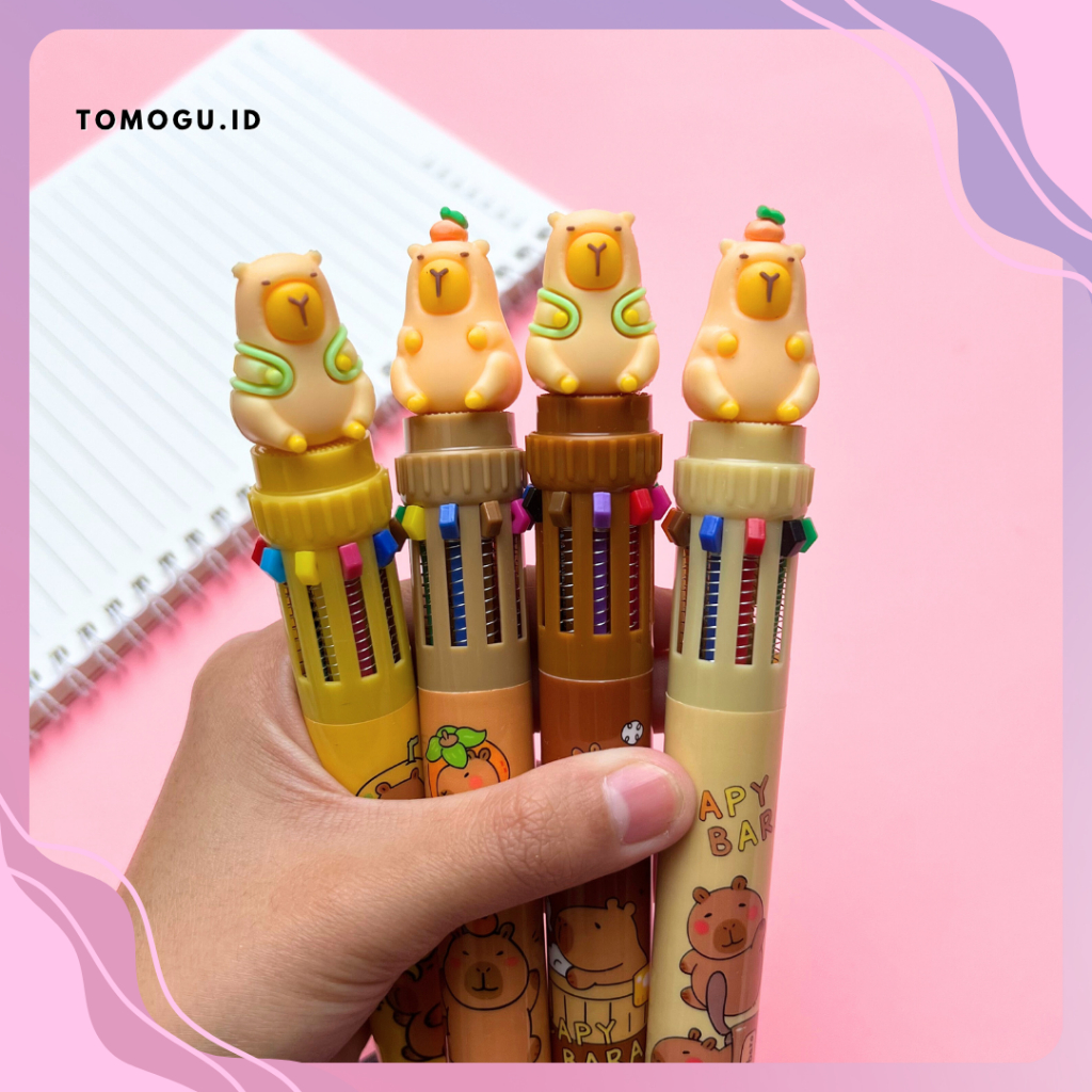 

Pulpen 10 Warna Capybara Bolpen Pena Gelpen Karakter Tinta Warna Warni Pen Multifunction