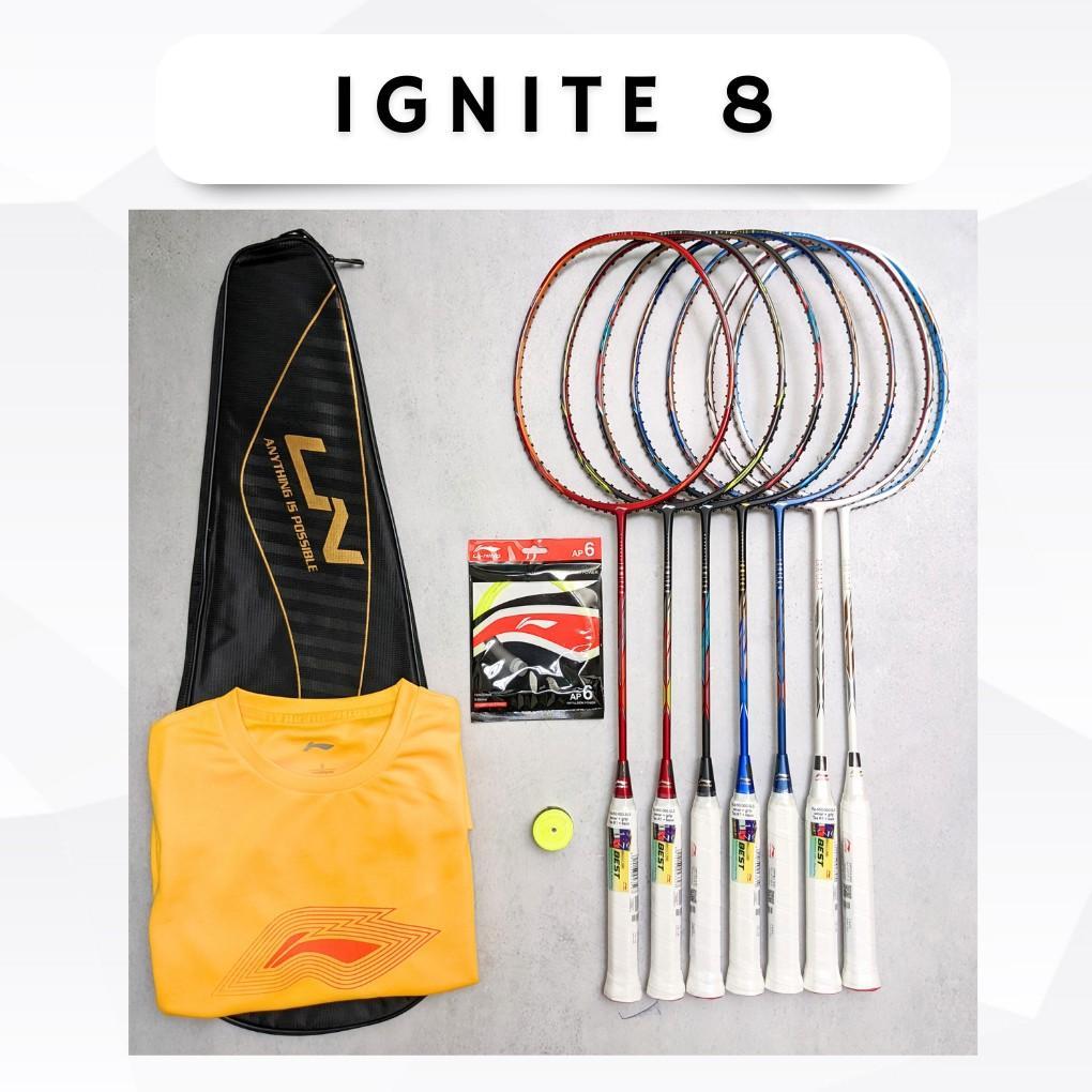 Raket Badminton LINING IGNITE 8 7 77gr 5u 30lbs Original