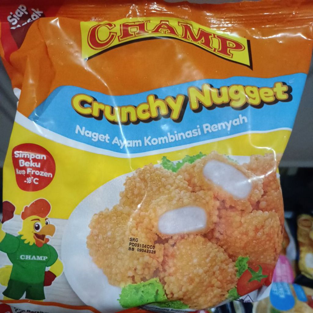 

champ nugget crunchy 450gr nugget ayam kombinasi