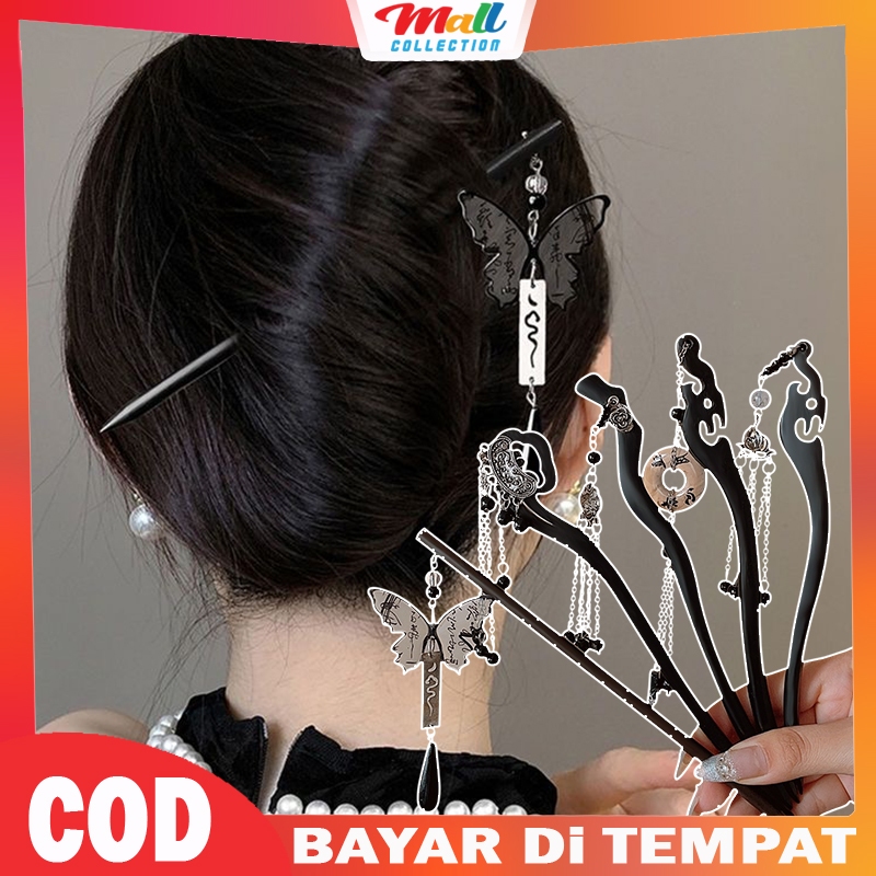 MALL Hairpin Tusuk Konde Wanita Aksesoris Rambut Hanfu Jepang Korea Elegan Unik MHT11