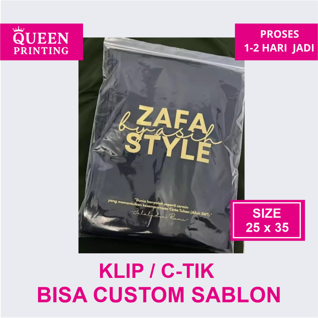 PLASTIK KLIP MURAH 25 x 35 CUSTOM SABLON