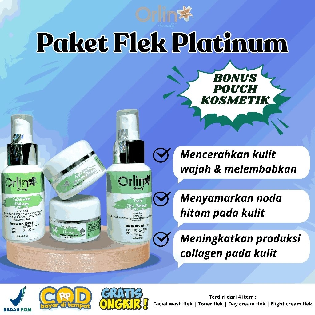 cream penghilang flek hitam orlin beauty (bonus bedak tabur orlin)