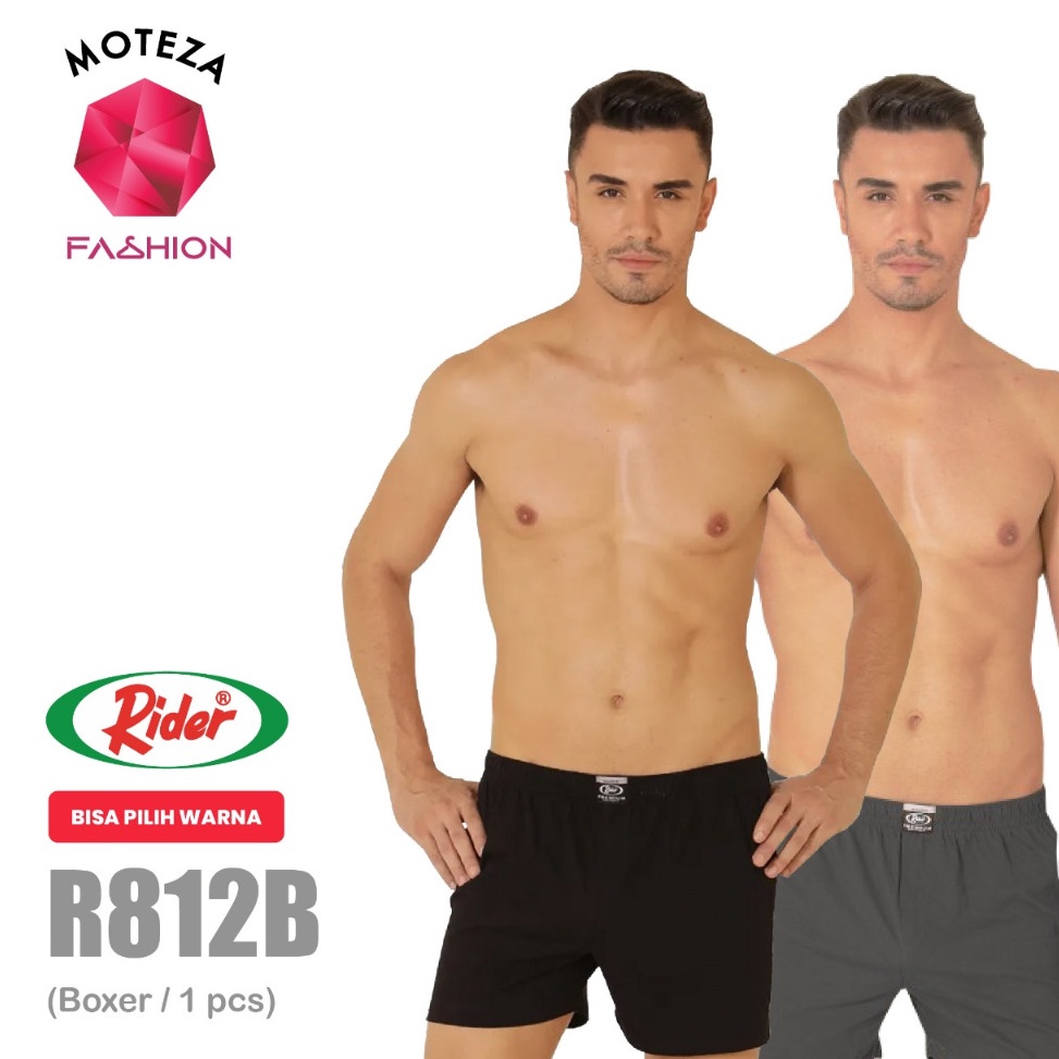 KODE E86C RIDER Premium R 812 B R812B  Celana Dalam Pria Boxer Katun  Hitam Abu  Size S M L XL 2XL 3