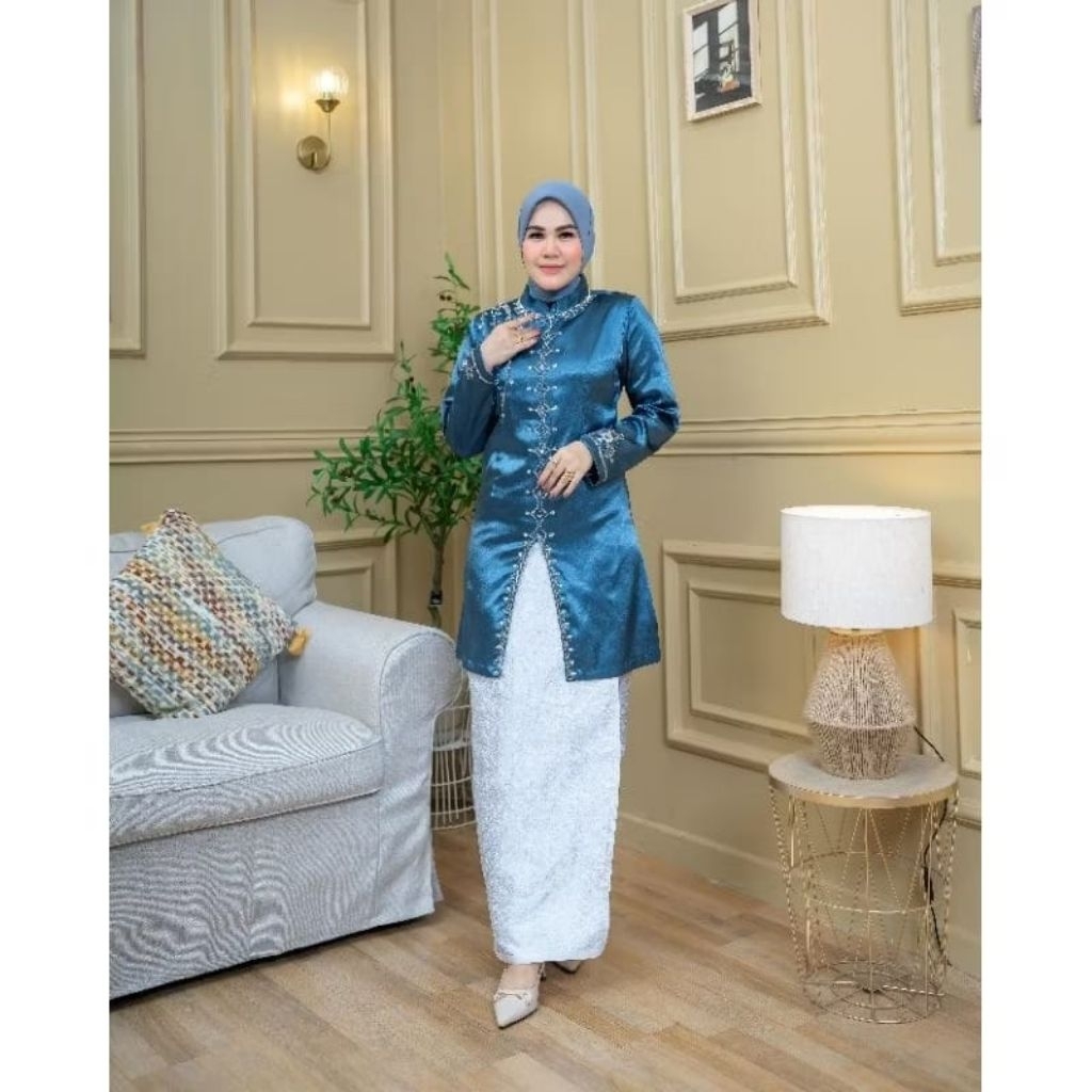 Setelan baju kurung melayu payet // tunik melayu // baju kurung melayu