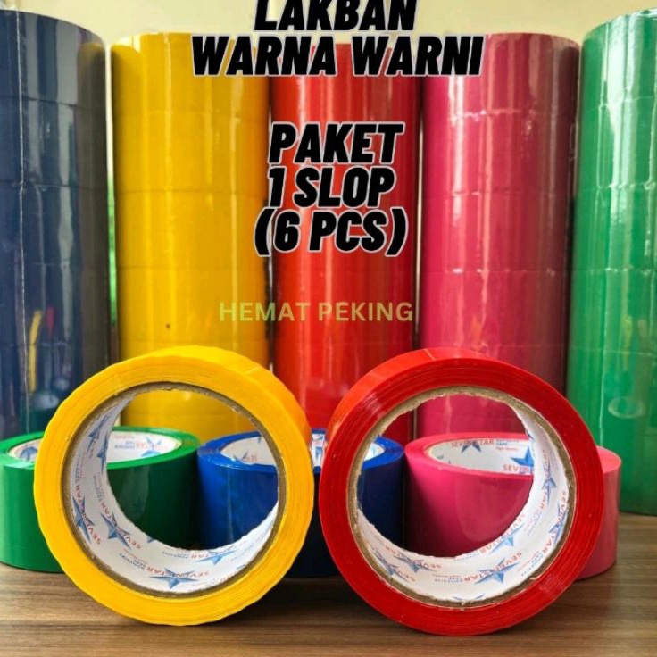 

COD Lakban Warna Warni 45 x 9 y OPP Color Tape 1 Slop isi 6 pcs