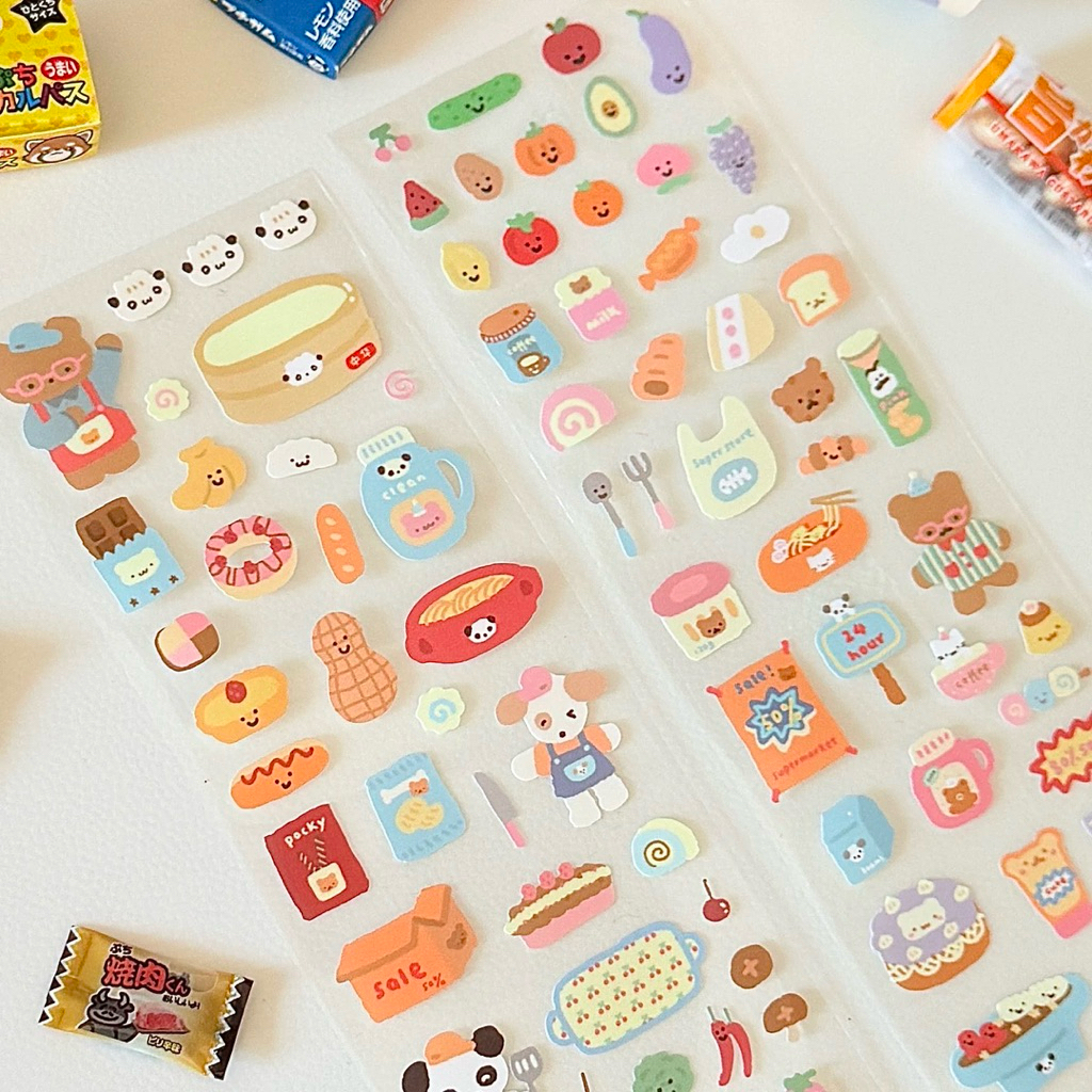 

sticker roll ecer 35cm sft tissue super store foodie dekorasi journal readystock B3028