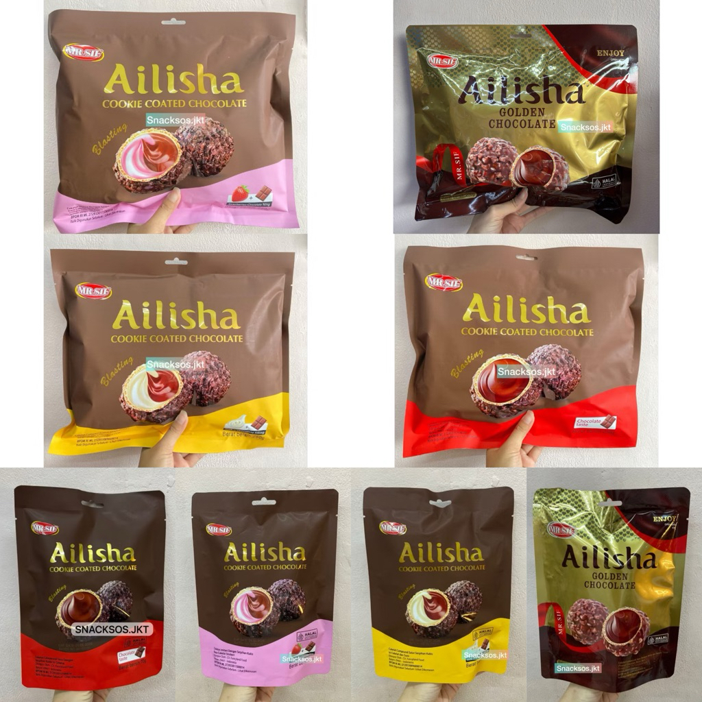

AILISHA MR SIF COOKIE COATED CHOCOLATE BALL COOKIES CHOCOLATE MILK STRAWBERRY- GOLDEN CHOCOLATE