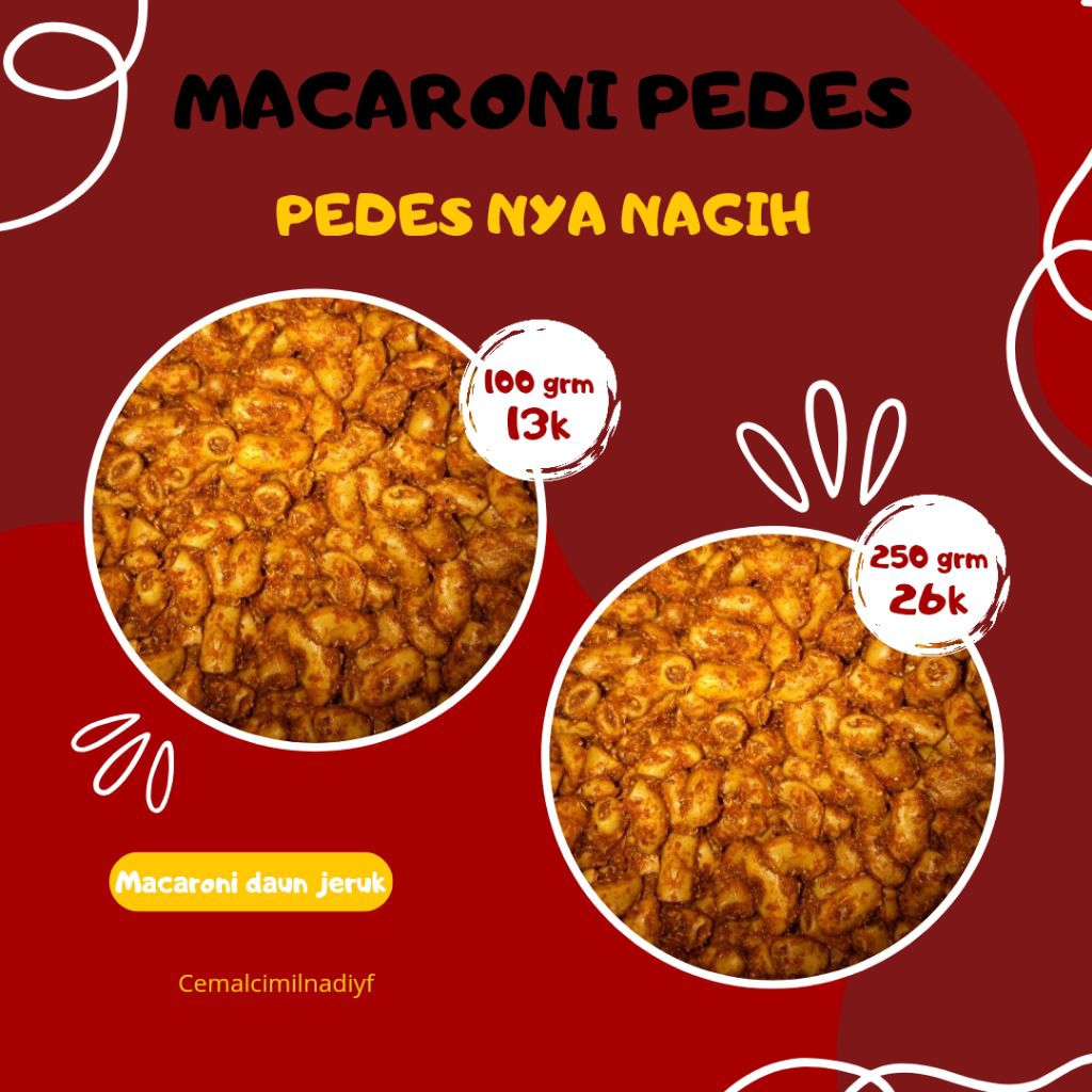 

macaroni pedes daun jeruk termurah 100 gram dan 250 gram