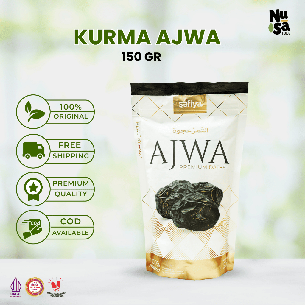 

Kurma Ajwa Safiya 150 Gram Asli Madinah Kurma Nabi Premium Quality
