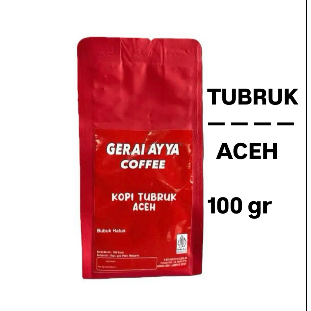 

kOPI TUBRUK ACEH 100 gr ( ROBUSTA TRADISIONAL ) BUBUK HALUS