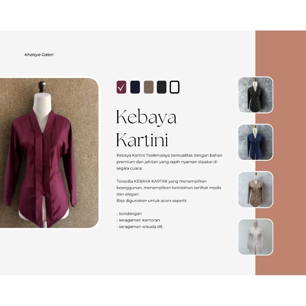 kebaya kartini lengan panjang bahan katun toyobo