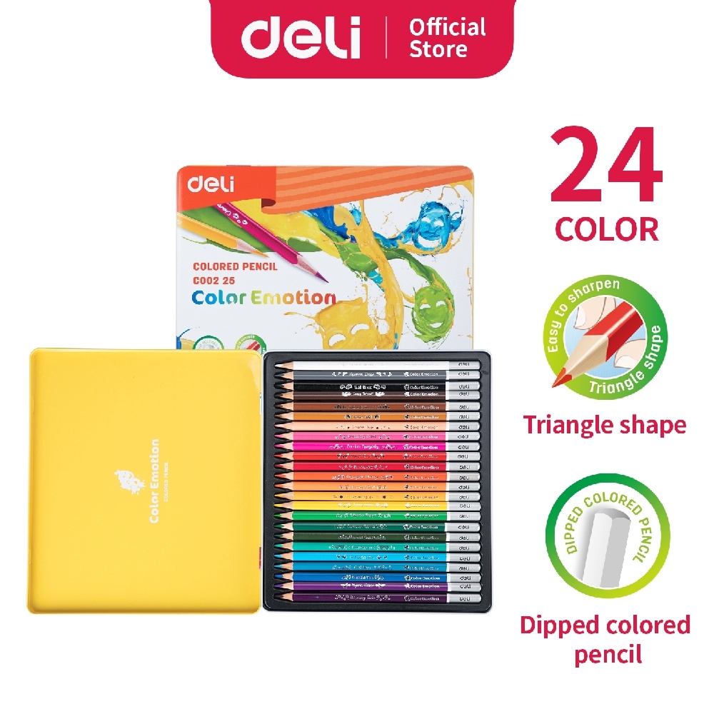 

KODE B5T Deli Pensil Warna Halus 24 Warna Bentuk Segitiga Ergonomis EC225