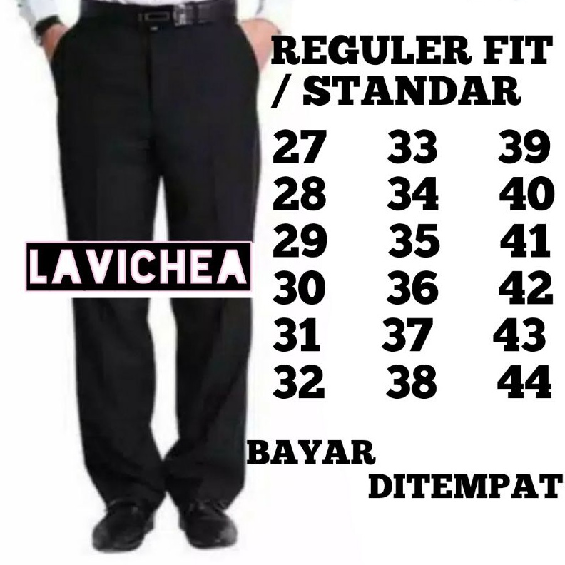 KODE M28H Celana Kain Pria Formal Standar Kerja Harian Warna Hitam Size 27  44