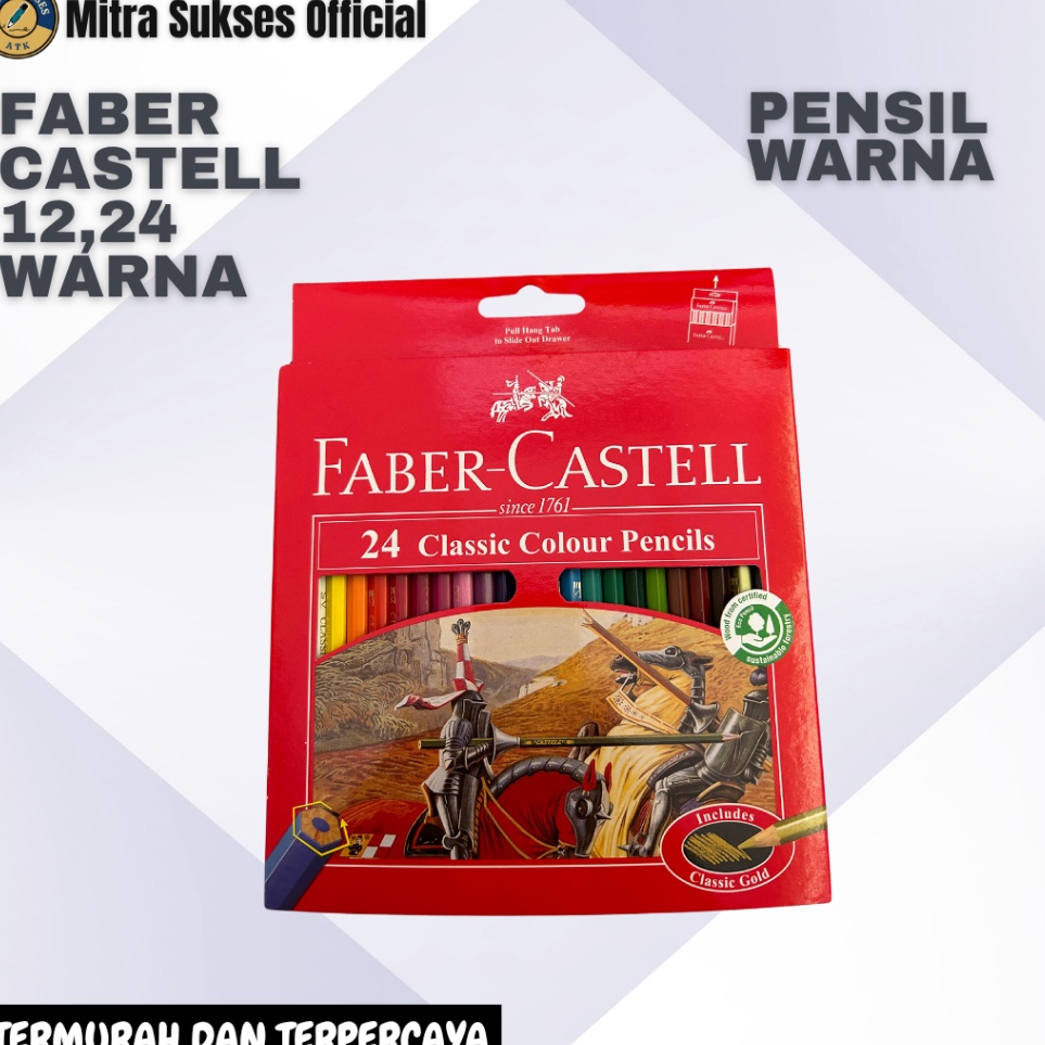 

PENSIL WARNA FABER CASTELL 24 WARNA PANJANG CLASSIC KODE V9E2