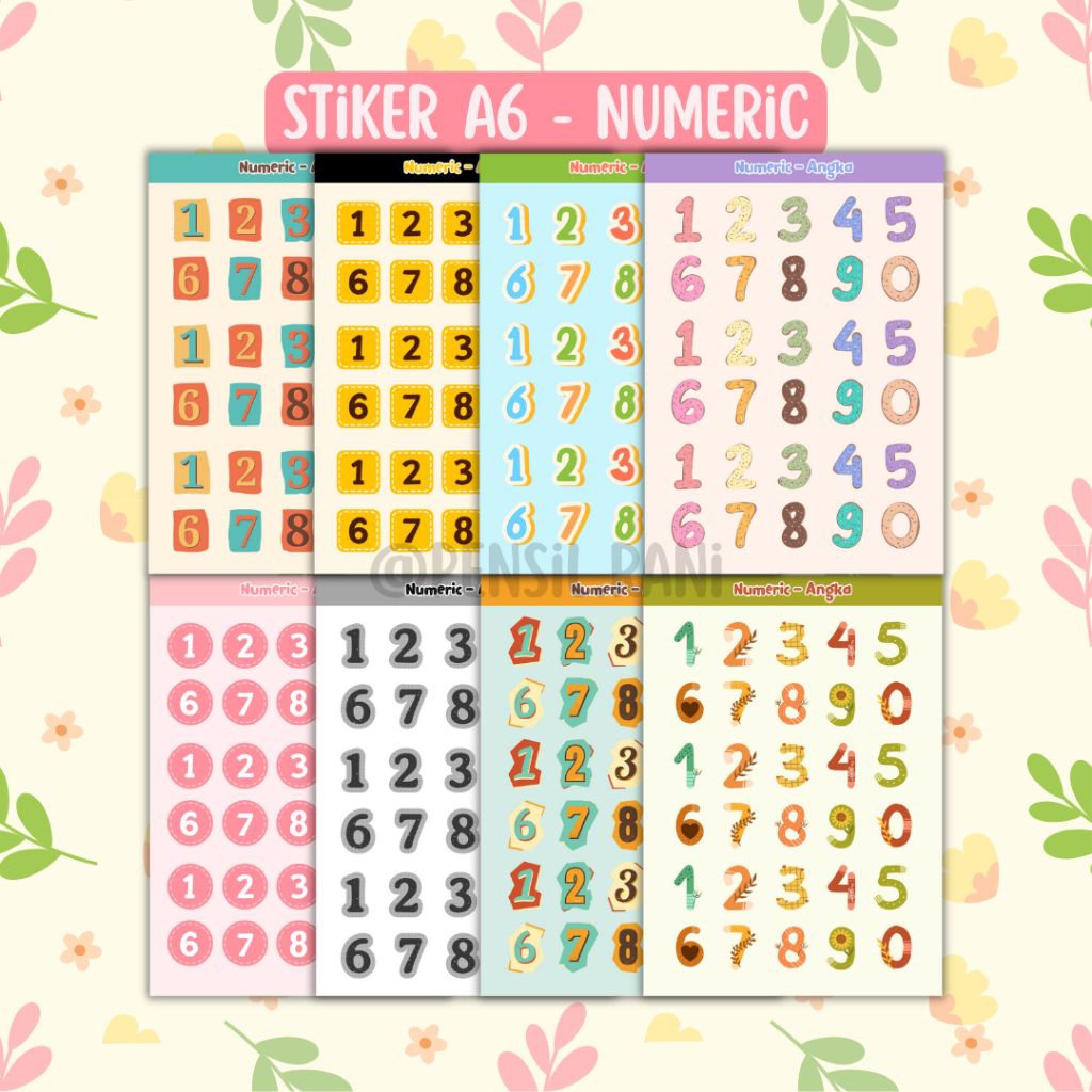 

Stiker Jurnal Kawaii A6 - Numeric | Angka