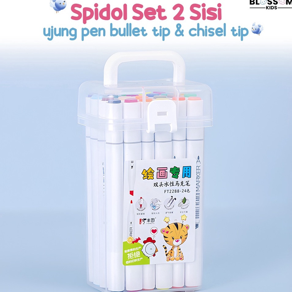 

Spidol Warna Spidol Sketch Marker Spidol Warna 2in1 Spidol Sketsa Double Pen BLOSSOM KIDS