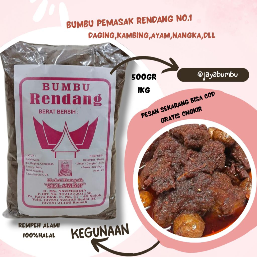 

KAYABUMBU - Bumbu Rendang Padang Istimewa Cap Rumah Gadang No.1