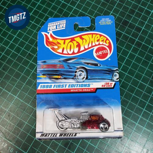 hotwheels whatta drag vintage jadul blue card Mattel diecast