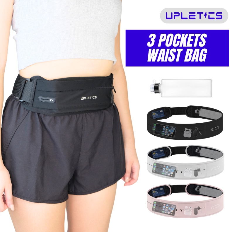 KODE Y98K Upletics 3 Pocket Running Waist Bag  Running Belt  Running Bag  Tas Pinggang Lari  Tas Pin
