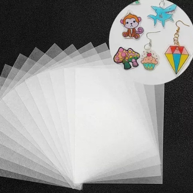 

KODE K48C Ready stock SHRINK FILM non PRINTABLE shrink paper Glow in the dark shrinky dink shrink plastik kerajinan gantungan Tas craft