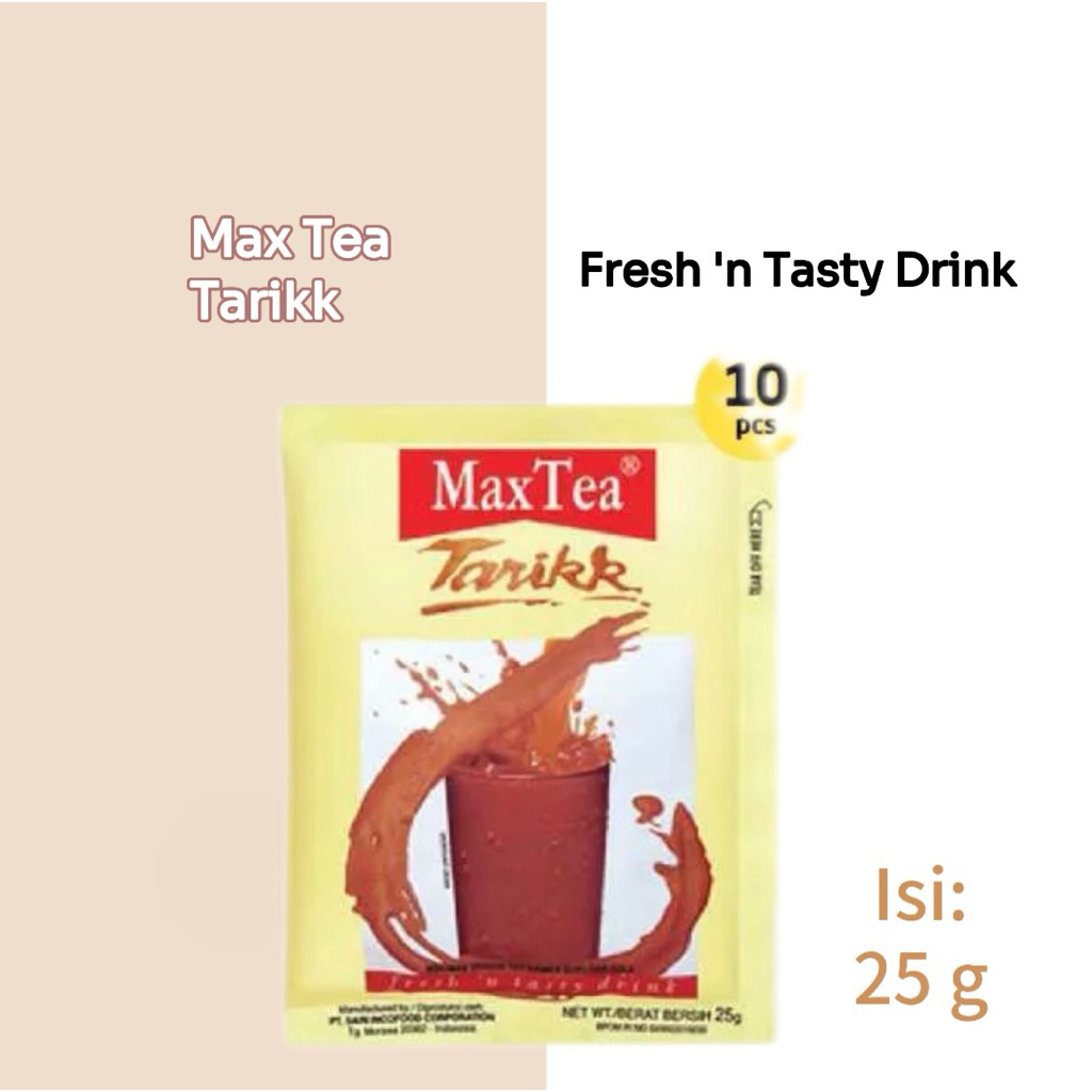 

Max tea Teh Tarikk kemasan 25 g @10pcs (1 renceng)