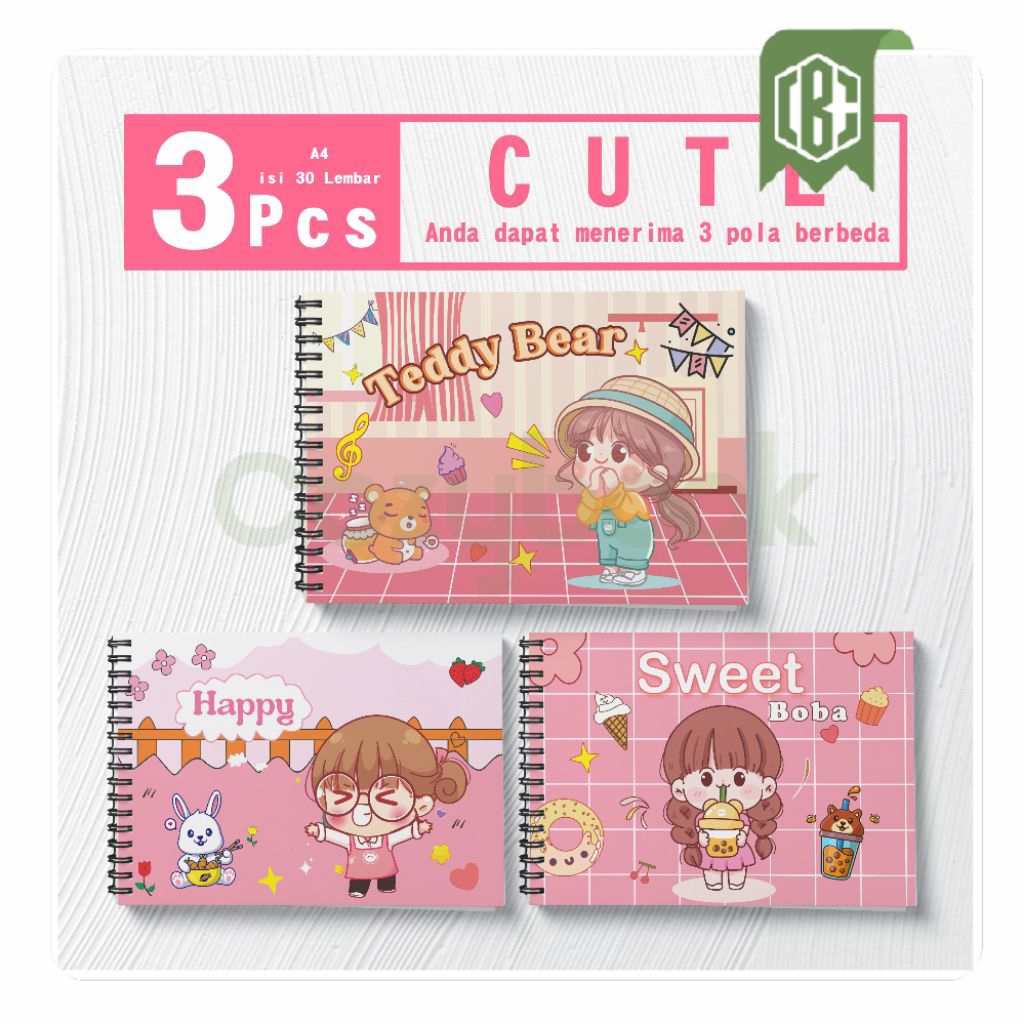

Cozy Buku Gambar Anak Sketchbook A4 Drawing Book Lucu Jilid Spiral Kertas Tebal 30 Lembar