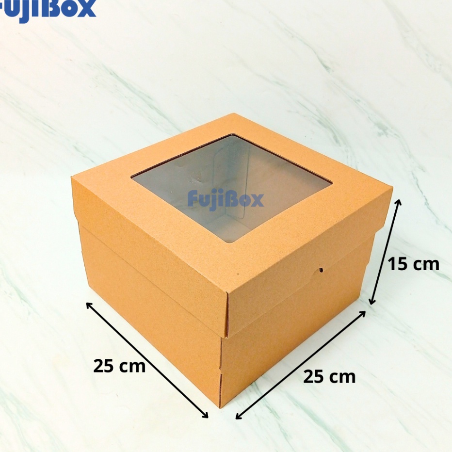 

COD 1 Pcs EFLUTE Kotak Puding Cake Kue Tart Bolu Chiffon Karton Corrugated Box 25 x 25 x 15 cm