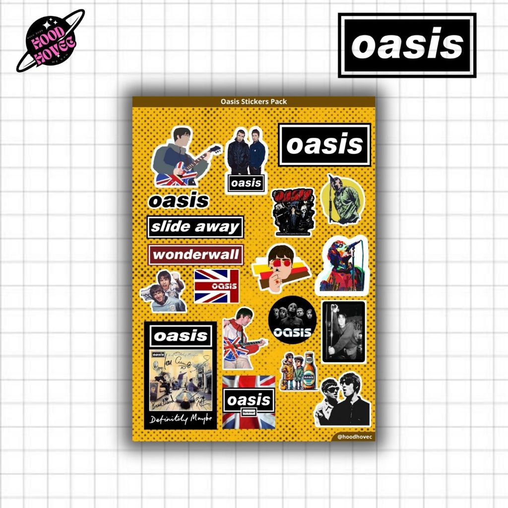 

OASIS STIKERS PACK 19 PCS VINYL GLOSSY