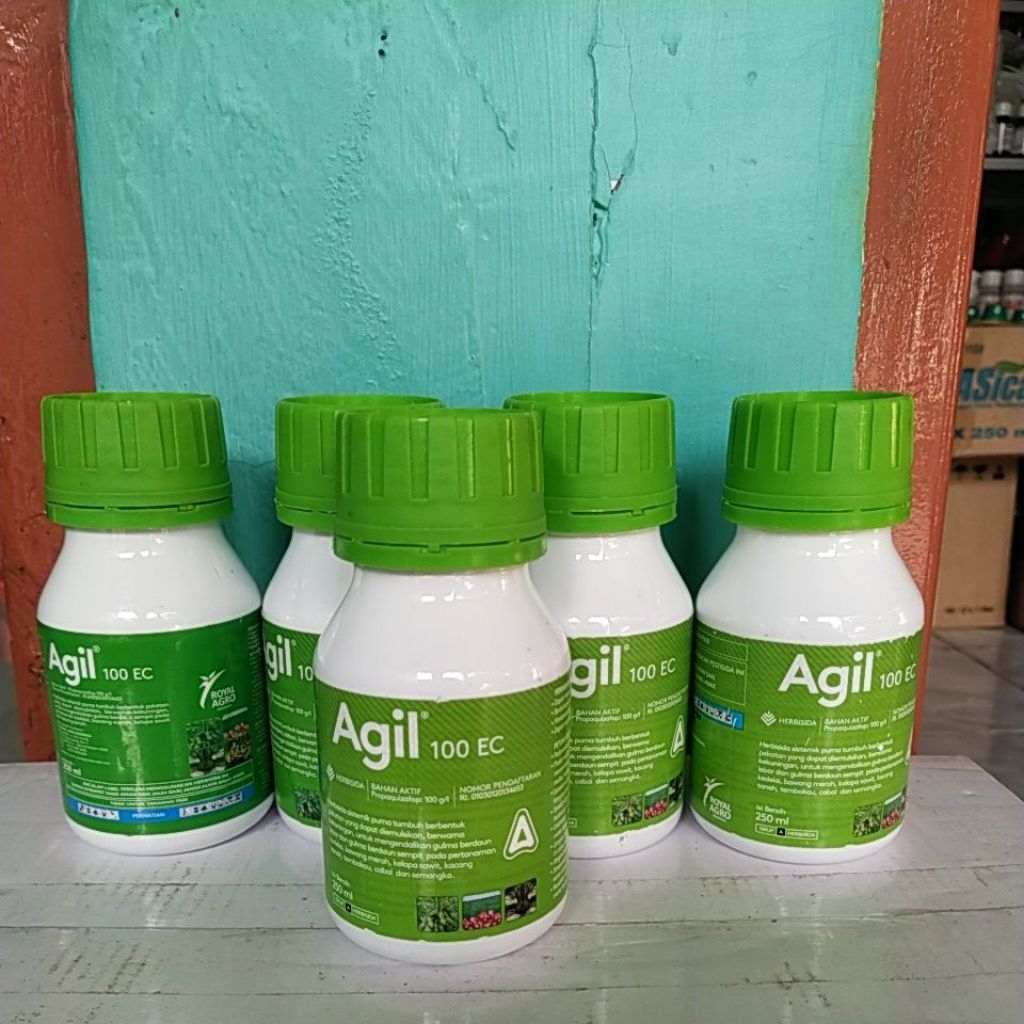 Agil 100 EC 250 ml,  Herbisida Sistemik untuk daun sempit pada tanaman kedelai, bawang merah,cabai d