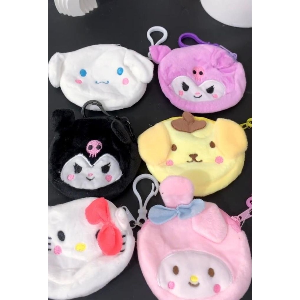 dompet boneka lucu / dompet gantungan boneka capibara kuromi melody helokity cinamorol