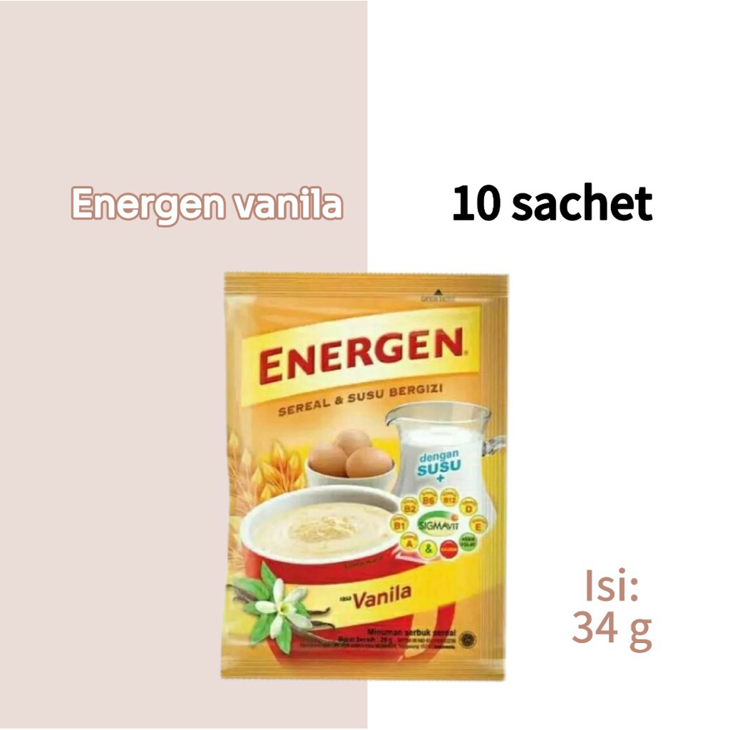 

Energen Vanila Minuman Sereal kemasan 34g @10 sachet