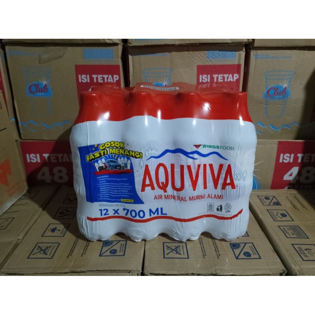 

AQUVIVA Mineral Water 700ml x 12 botol KHUSUS INSTAN SURABAYA