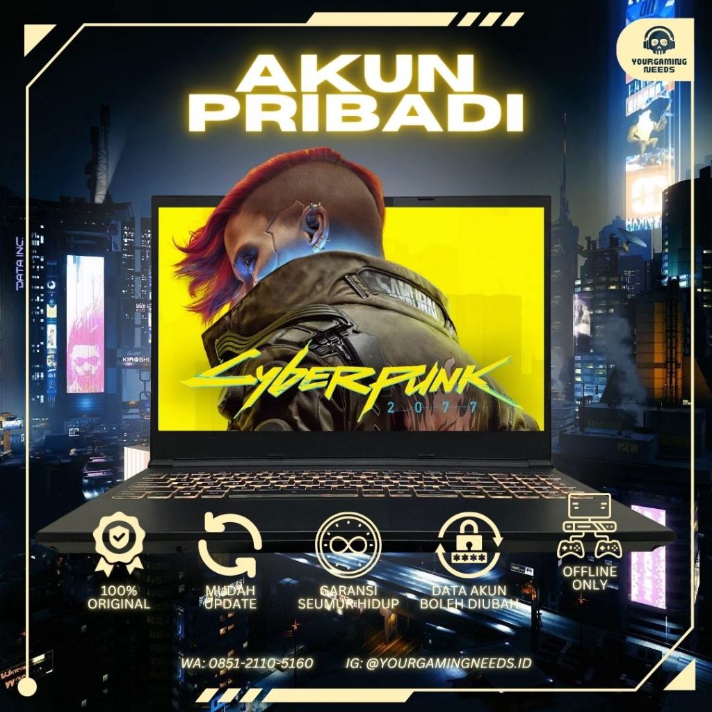 (Akun Pribadi) Cyberpunk 2077 Game PC 100% Original Akun Steam Bukan Sharing Download Private Laptop