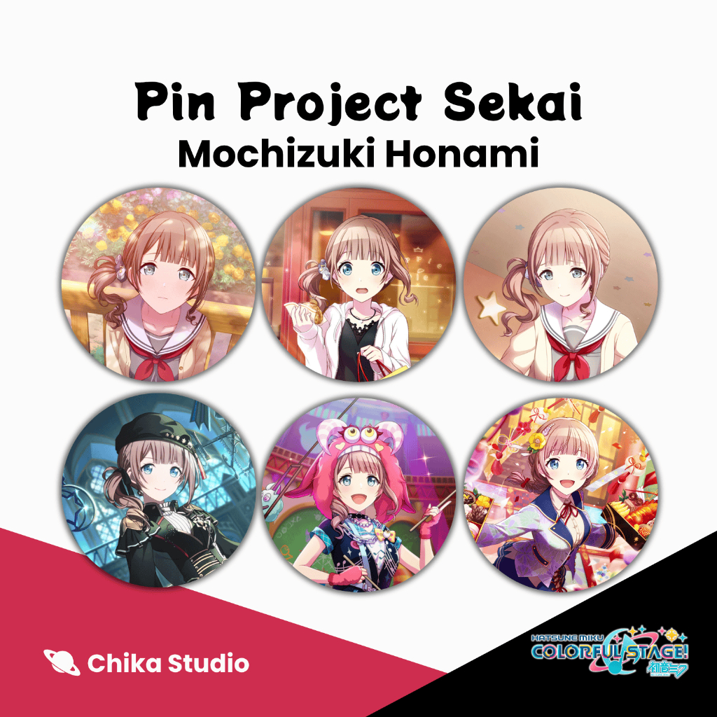 Project Sekai Colorful Stage Fan Merchandise Pin Button Peniti Mochizuki Honami
