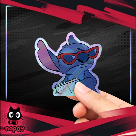 

Stiker Hologram Film Lilo & Stitch Cute Stitch 4