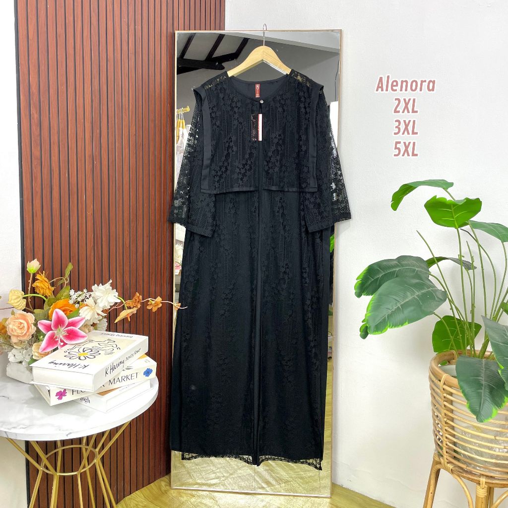 Alenora Myshawl Mabella Dress Gamis Set Pesta Jumbo Big Size Uk M XL XXL XXXL 5L LD 94 100 110 120 1