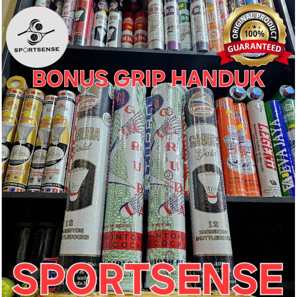 ISI 10TBNG DAN 20TBNG Bola Badminton Bulutangkis Garuda Hijau dan Gaurda Gold Putih Bonus Grip Handu