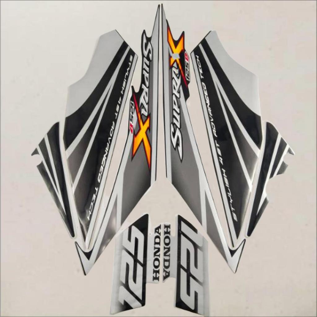 striping honda supra x 125 d 2007 silver list body standar berkualitas terbaik