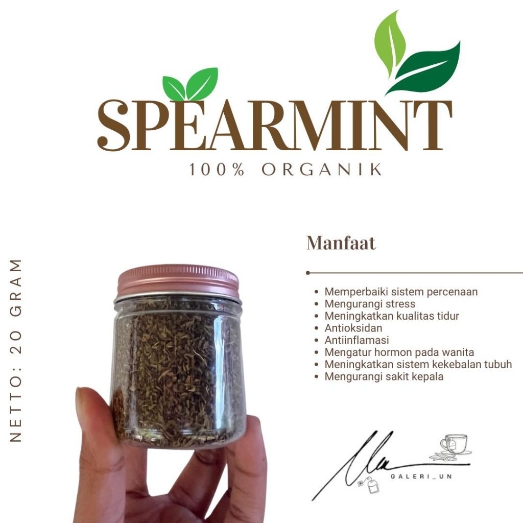 

TEH DAUN SPEARMINT 100% ALAMI (20gr)