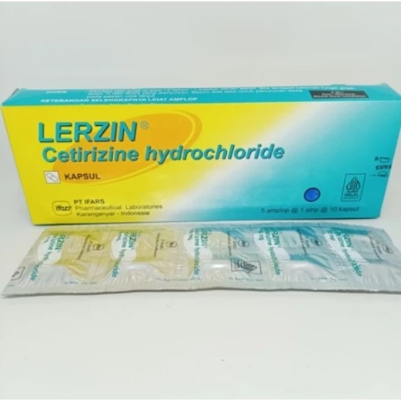 LERZIN 10 MG KAPSUL / CETIRIZINE / ALERGI / GATAL / PILEK BERSIN FLU