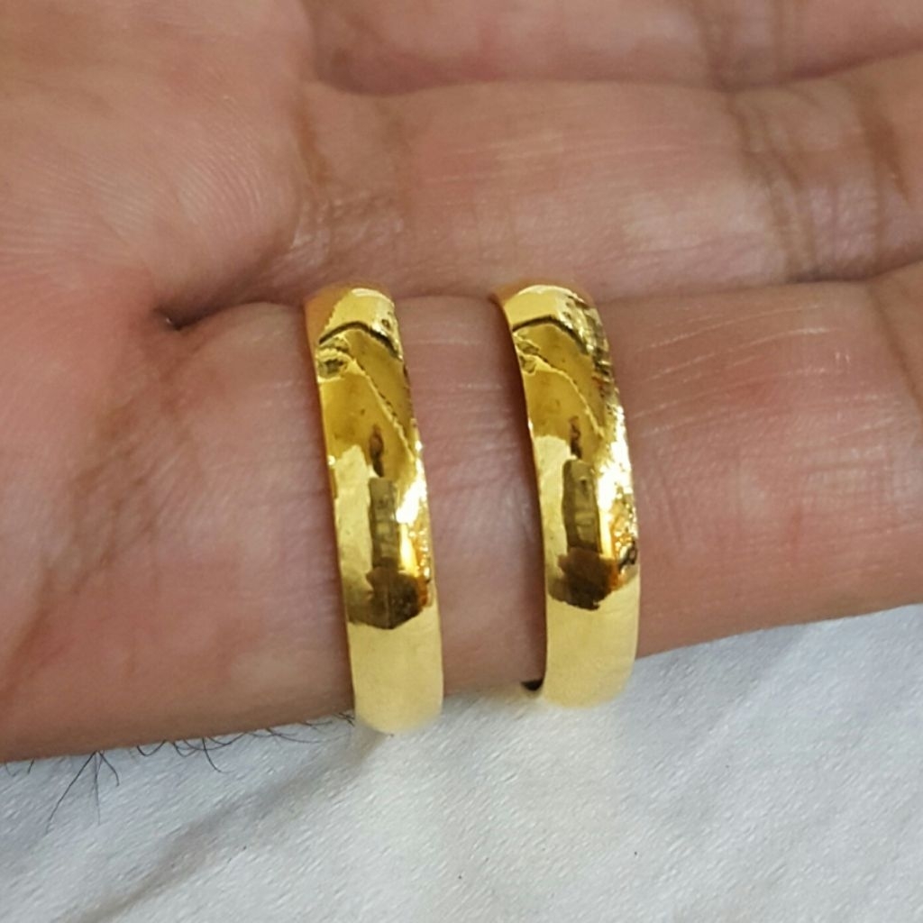 Cincin Nikah Kawin Ring Polos Kecil Lapis Emas Goldplated 24k