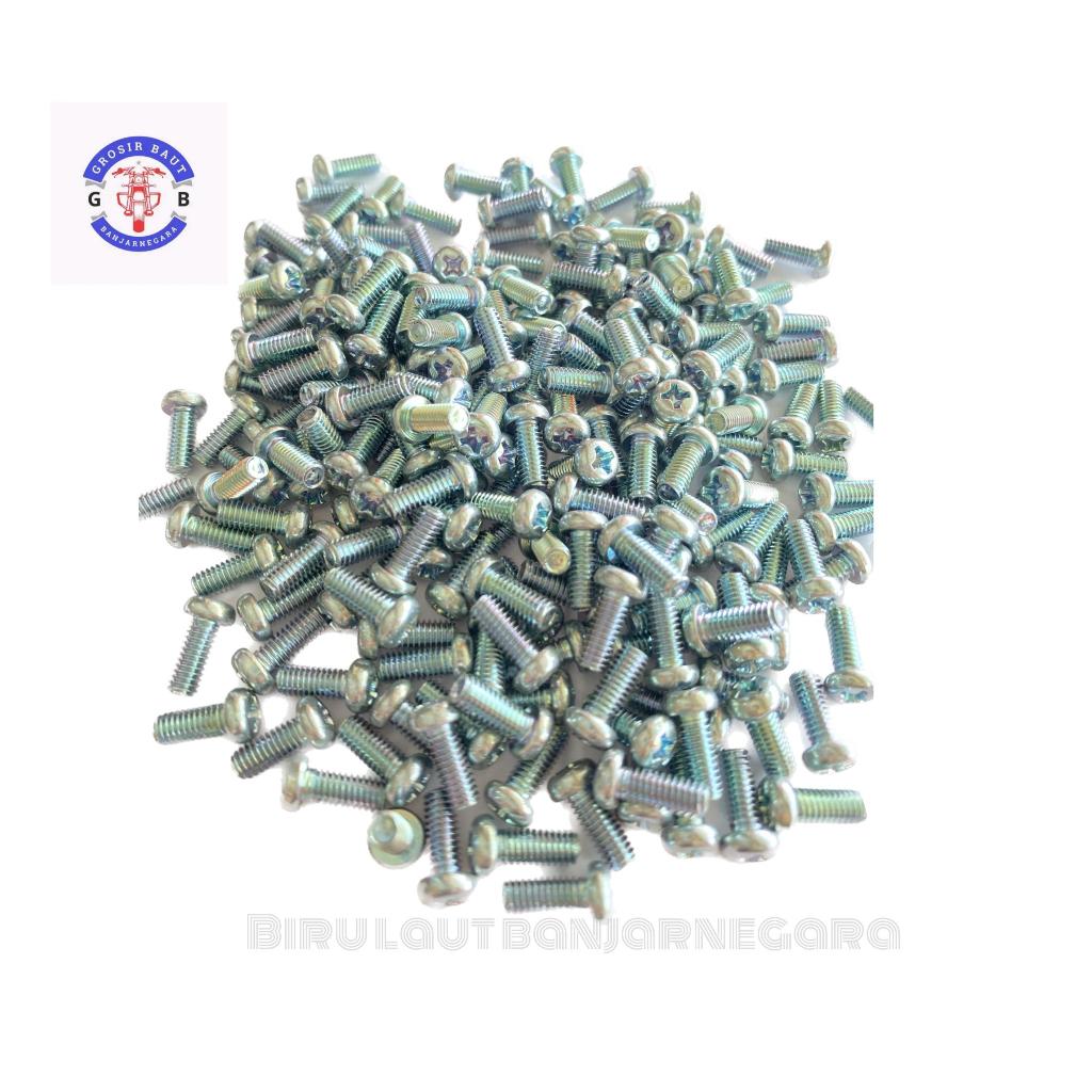 (ISI 100PCS) Baut JP 4 x 10 / Baut JP M4 / Baut Obeng Plus / Baut Plus