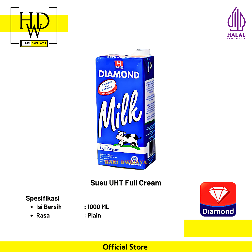 

[1 Liter] Diamond Susu UHT Full Cream