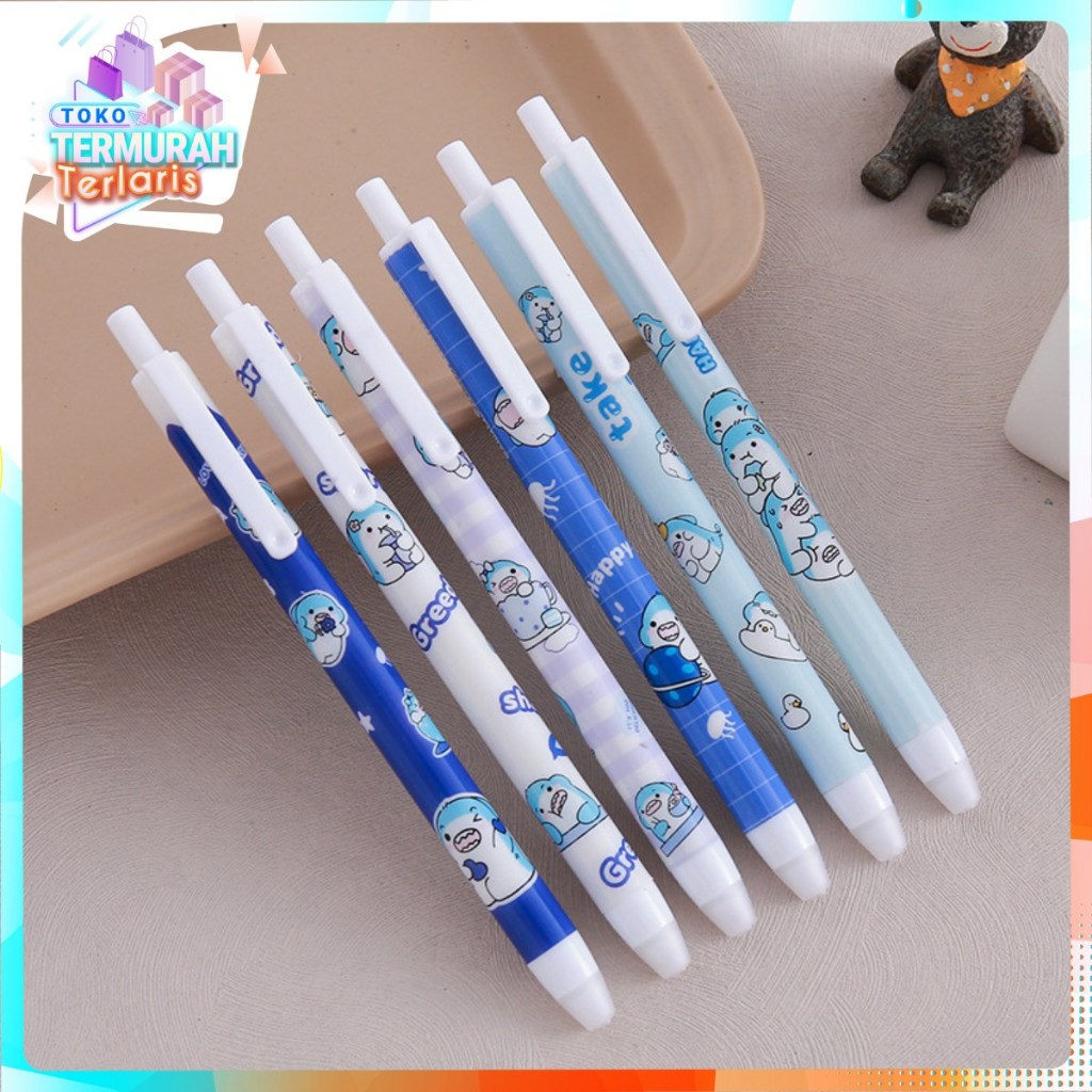 

TTT Pena Cetekan Karakter Motif Hiu Pulpen Warna Blue Shark Tinta Hitam Alat Tulis Sekolah Kantor Pen Bolpoint t