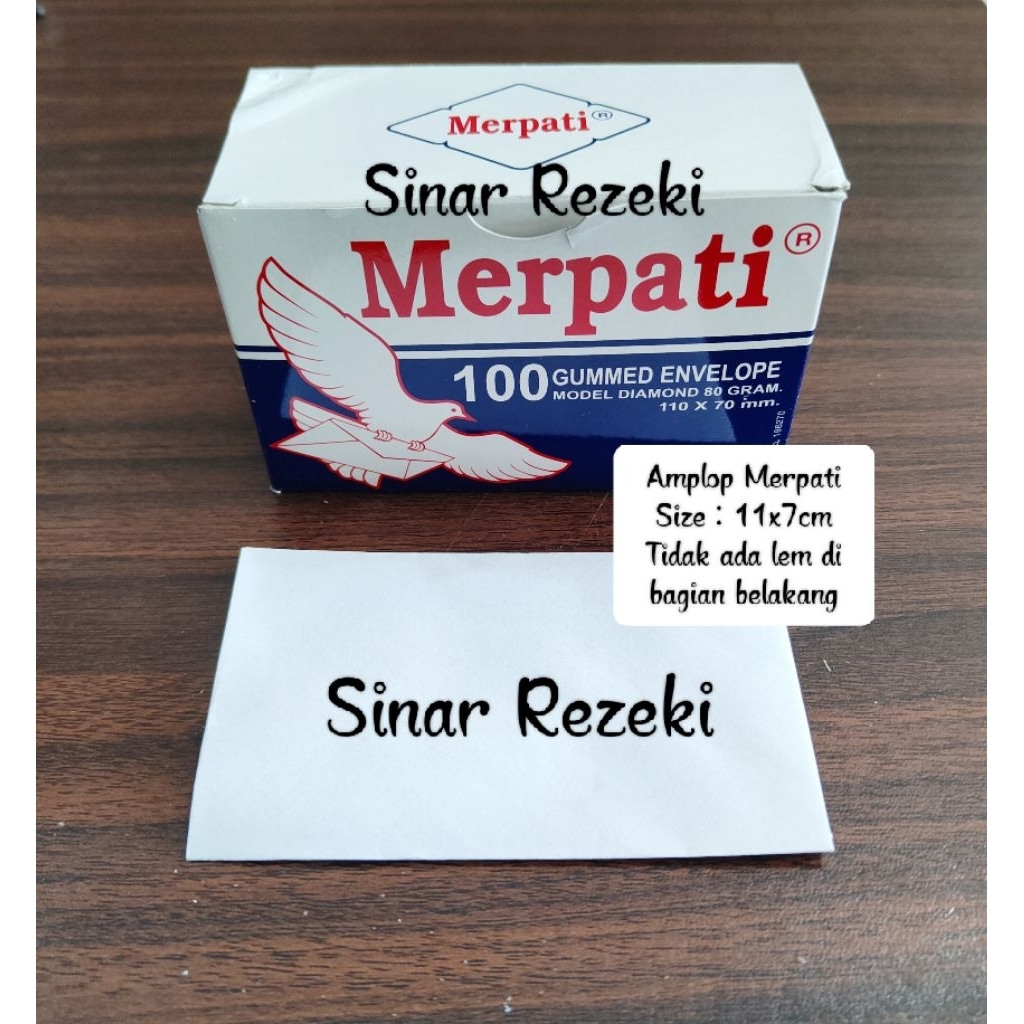 

1 pak = 100 lembar!Amplop merpati/amplop 110x70/amplop kiky/amplop kecil/gummed envelope