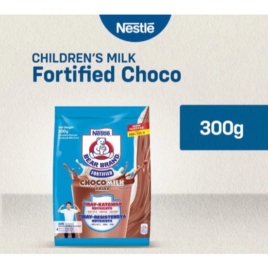 

Bear Brand Fortified Choco Kids Milk 300g Nestle Bran Filipina Susu Bubuk Coklat Anak