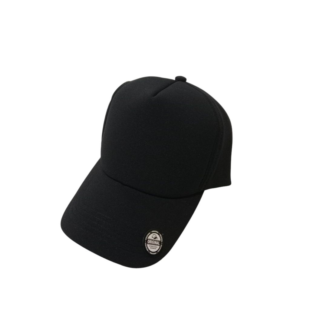 Topi built up original  pin logo besi hitam pria wanita topi dewasa