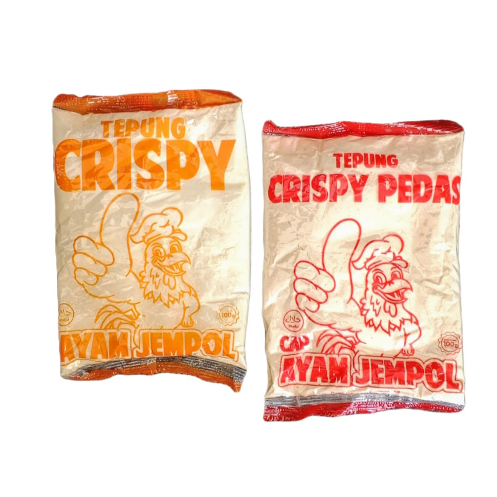 

Tepung Bumbu Crispy Original & Pedas Cap Ayam Jempol 100 gr (isi 10 bungkus)